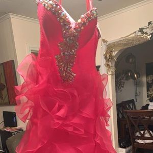 Pink prom dress short in front long in back